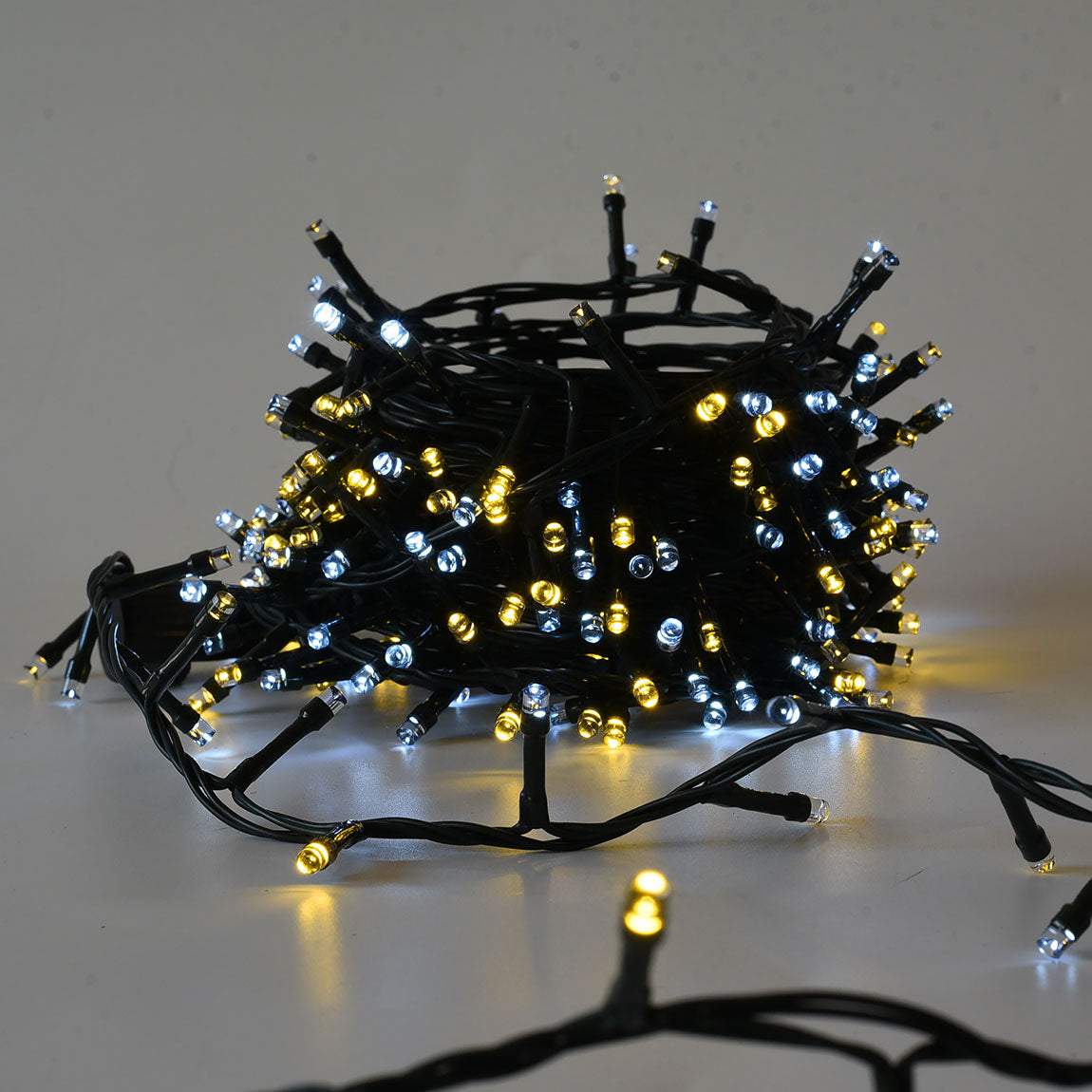 CATENA LUMINOSA LED FLESSIBILE 480 LUCI INTERMITTENTI GIALLE E BIANCHE - PER DECORAZIONI INTERNE ED ESTERNE ILLUMINAZIONE FESTIVA