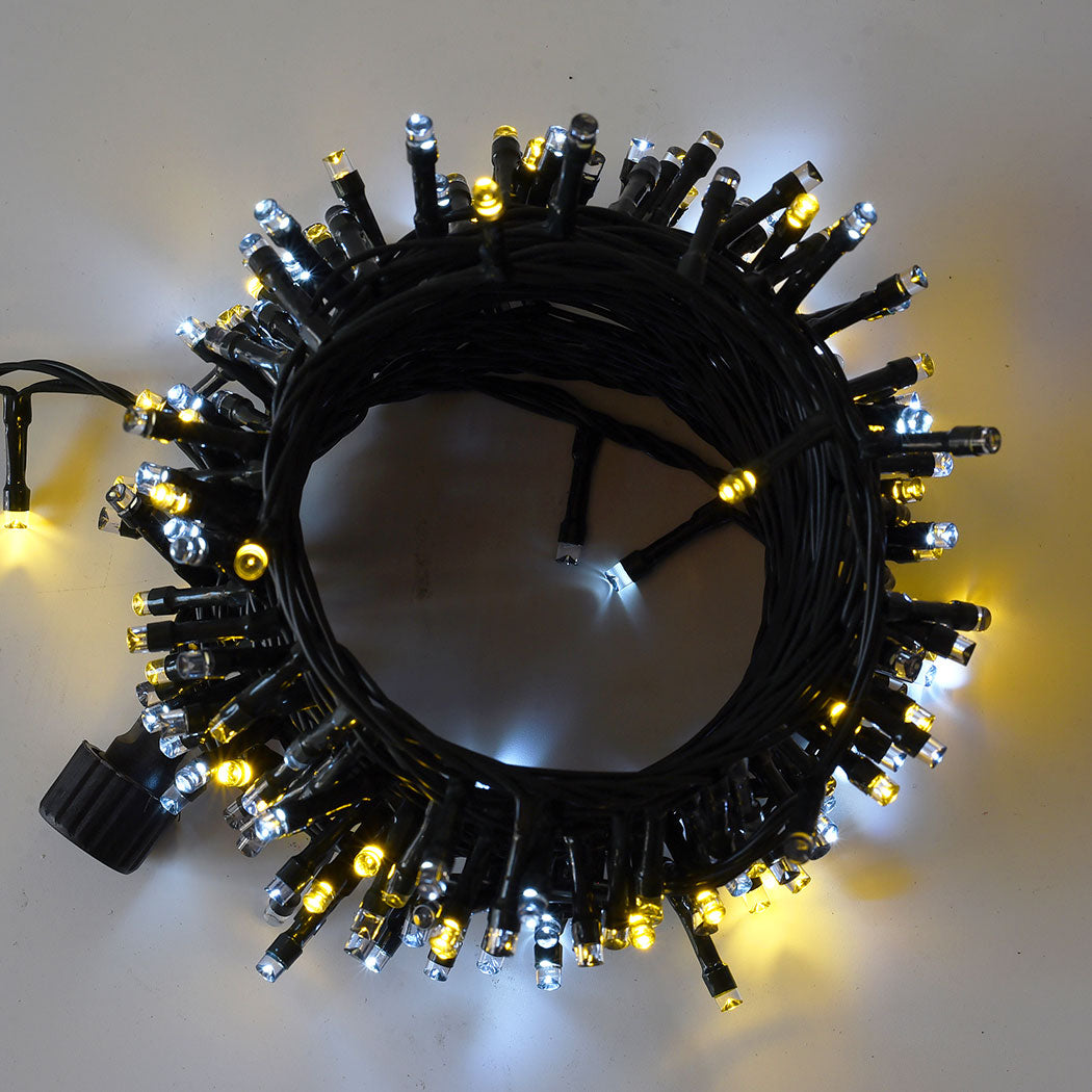 CATENA LUMINOSA LED FLESSIBILE 480 LUCI INTERMITTENTI GIALLE E BIANCHE - PER DECORAZIONI INTERNE ED ESTERNE ILLUMINAZIONE FESTIVA